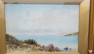 Altes Gemälde - Küste 1915 mit Glas Holzrahmen M6 - Bild 1 von 7