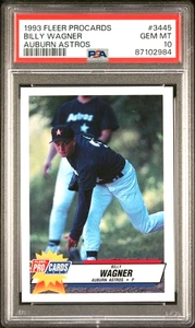 Fleer ProCards 1993 Billy Wagner Auburn Astros #3445 PSA 10 Pop 5, primera tarjeta MiLB - Imagen 1 de 2