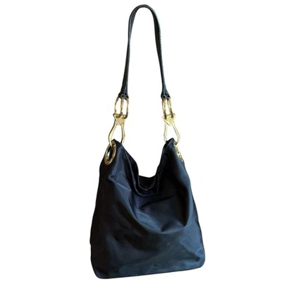 JPK PARIS 75 Bolso Hobo Cubo Nailon Negro Cartera de Lujo Jean Pierre Klifa Rosa Forrado Foto 1 de 4