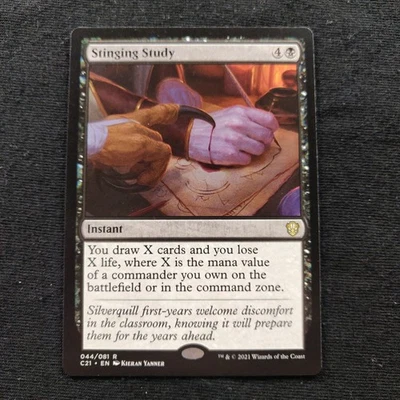 Stinging Study: Commander 2021 Regular MTG Rare tcg card Near Mint - Image 1 of 2