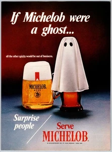 1970 HALLOWEEN GHOST MICHELOB BEER Vintage 8"X11" Magazine Ad 1970's HTN38 - Picture 1 of 1