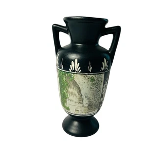 Vtg Syracuse Souvenir Pottery Vase 2 Handled Ear of Dionysius Greek Gods 6.5" - Picture 1 of 7