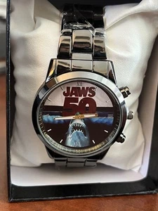 Jaws 50th Anniversary Black Stainless Steel Watch - New - US SELLER FAST SHIPPER - Picture 1 of 11