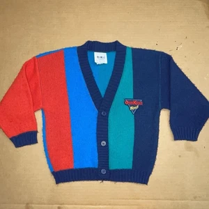 Vintage Oshkosh B’Gosh Boys Color Block Cardigan Sweater Button Front - Picture 1 of 11