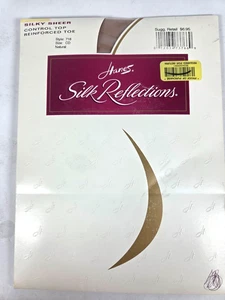 Hanes Silk Reflections Sheer Pantyhose Sz CD Natural CT Reinforced Toe 718 - Picture 1 of 5