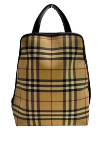 BURBERRY Nova Check PVC Leather Backpack zip color Beige Brown fashion goods - Picture 1 of 11