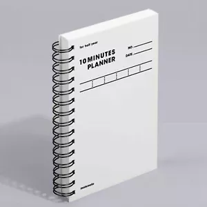 MOTEMOTE 10 Minutes Planner HALF YEAR White / Monthly Weekly Daily Study Planner - Picture 1 of 11