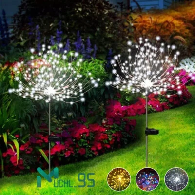 Luces solares navideñas para jardín Luces de hadas d fuegos artificiales solares - Image 1 of 4