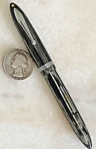 W.A. PLUMA ESTILOGRÁFICA Sheaffer antigua de colección plateada gris perla mini mosaico vintage ee. uu. - Imagen 1 de 10
