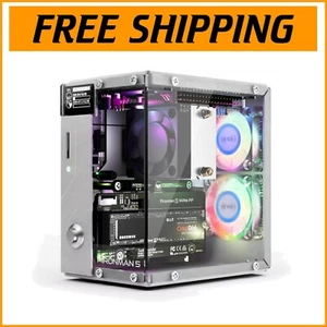 Stylish Aluminum Mini PC Case for Raspberry Pi 5: Turbocharge with NVMe & RGB - Afbeelding 1 van 11