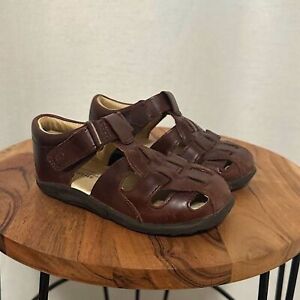Stride Rite Toddler Boy Harper Classic Leather Sandal Easy On Cushioned Sz 7W