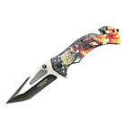 Defender-xtreme 8" Police Design Handle Two Tone Blade Folding Knife