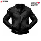 Ladies & Mens Black Leather Fashion Jacket Motorbike Biker Motorcycle Jackets