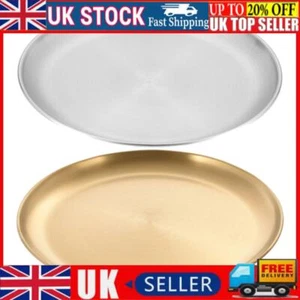 304 Stainless Steel Dinner Plates 14/17/20/23/26/30CM Round Dishes Dessert Plate - Picture 1 of 14