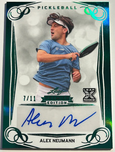 2023 Leaf Pickleball Premier ALEX NEUMANN Green Emerald Auto Autograph 7/11