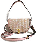 Guess Brevard Crossbody Shoulder Bag Handbag Pink Pu & Tweed Bnwt New Authentic