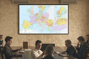 A1 A2 Europe Map of European Route Poster Travel Educational Wall Chart Decor - Picture 1 of 14