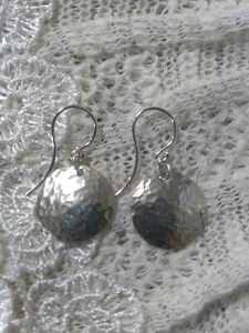 Handmade silver disk earrings made here in Virginia - Picture 1 of 4