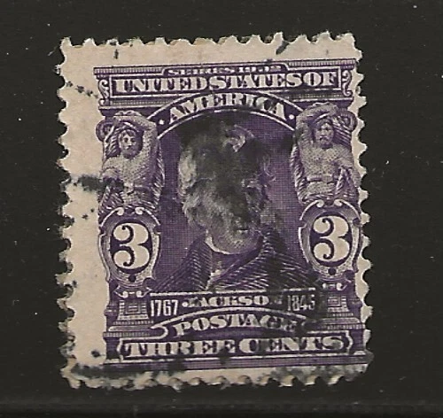 US Scott #302, Single 1903 Jackson 3c FVF Used - Image 1 of 1
