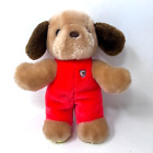 Gund 1982 Puppy Dog Plush Red Outfit Vintage 8" Tan Brown Yellow Paws Lovey