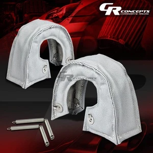T3 T25 / T28 GT35 CT26 DOBLE TURBO CARGADOR TURBINA HEAT WRAP MANTA CUBIERTA PLATA - Imagen 1 de 3