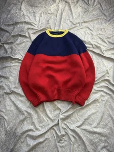 Polo Ralph Lauren Uni Crest Wolle Ski Pullover Medium rot blau gelb bestickt - Bild 1 von 12
