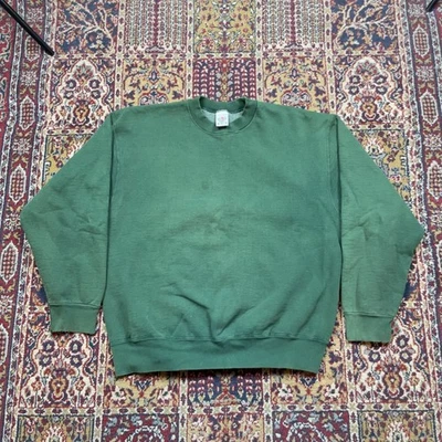 Sudadera De Colección Años 90 Munsingwear Súper Algodón Cuello Redondo Verde L Pesada Desteñida EE. UU. Foto 1 de 4