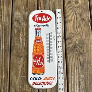 Vintage 1960s Original Tru Ade Metal Beverage Soda Pop Advertising Sign Pepsi - Picture 1 of 3
