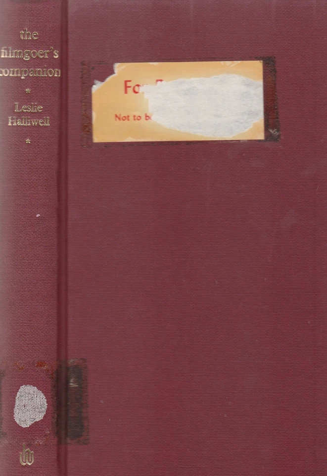 THE FILMGOER'S COMPANION BY LESLIE HALLIWELL, 1965, FOREWARD BY ALFRED HITCHCOCK - Image 1 of 1