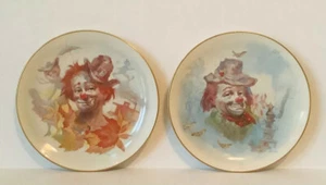 2 Gorham SIGNIERT 1977 Julian Ritter Clowns Verlieben Teller Winter und Herbst - Bild 1 von 12
