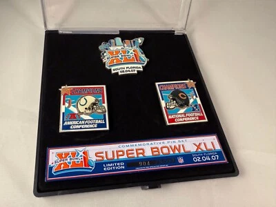 Indianapolis Colts Chicago Bears Super Bowl XLI Limited Edition 3 Pin Set #904 - Image 1 of 2