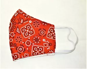 Face Mask Wire Adult Red Bandana - Picture 1 of 10