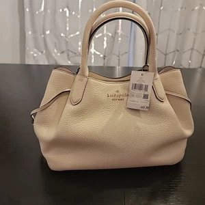 KATE SPADE K8134 DUMPLING LARGE SATCHEL SHOULDER HOBO BAG TOTE PARCHMENT - Picture 1 of 9