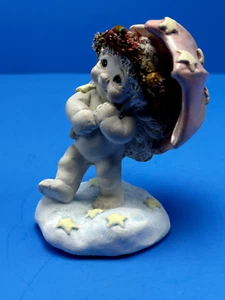 Vintage Dreamsicles Cherub walking in the rain umbrella Figurine Signed 1996 - Picture 1 of 6