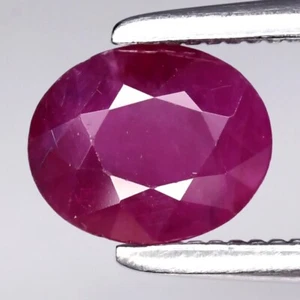 ๐ 0.82ct 6x4.8mm Oval Purplish Red Ruby - Heated, Myanmar Gem - Picture 1 of 4