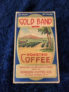 VINTAGE Goldband Röstkaffee 1 Pfund Box Howson Silver Creek New York SCHÖN!!! - Bild 1 von 6
