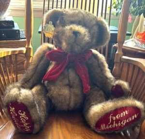 Michigan Holidays Greetings Dan Dee 100th Anniv. Plush Bear w/ Gold Tag 25" - Picture 1 of 5