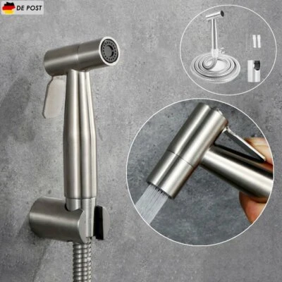 Bidet Brause Set Schlauch + Halter Dusche Edelstahl Hand WC Duschkopf Hygiene - Bild 1 von 4