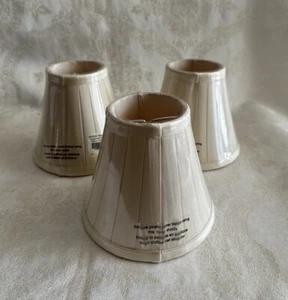 NEW Pottery Barn Chandelier Shades~SET OF 3~Ivory Silk? Bell Shape Clip Shade - Picture 1 of 11