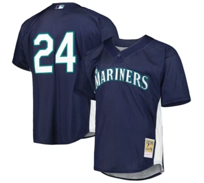 Camiseta de béisbol Mitchell & Ness Seattle Mariners #24 nueva para hombre talla PEQUEÑA $130 Foto 1 de 2