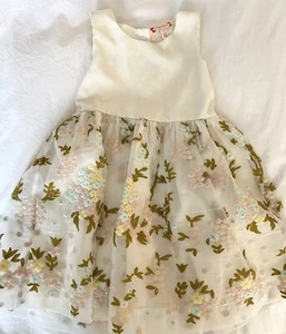 girls ruby and bloom nordstrom dress size 4 embroidered floral pastel cream - Picture 1 of 4