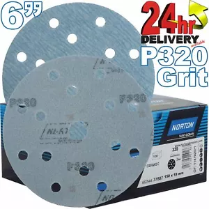 Dischi abrasivi autoaderenti Norton Pro Plus P320 grana 15 fori A975 6" 150 mm - Foto 1 di 1