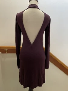 WILFRED FREE ARITZIA OPEN BACK DRESS XS (0 2) PLUM - Picture 1 of 8