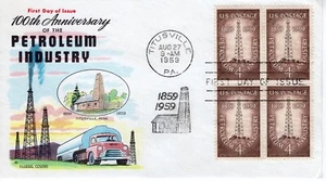 US #1134 4c  Petroleum Industry Fluegel Cover Block of 4 ST3448 - Picture 1 of 3