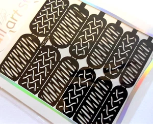 Nail Art Diecut Manicure Stencils Guide Stripe Rope Weave Style Tip Stickers S09 - Picture 1 of 1
