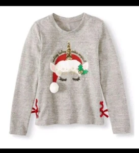 NWT HOLIDAY TIME GIRLS CHRISTMAS SWEATER LONG SLEEVE UNICORN SZ XX L - Picture 1 of 5