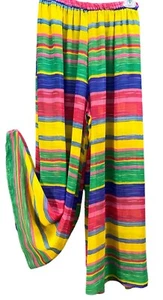 Show Me Your MuMu Rainbow Stripped Pants Womens S Sheer Festival Colorful - Picture 1 of 8
