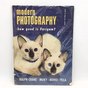 March 1951, Modern Photography Magazine Fabulous Seal Point Siamese Cats Varigam - Picture 1 of 3