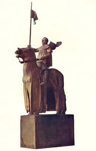 Litografía G. Bayes ""A Knight on His War-Horse"" 1902 estudio edición limitada - Imagen 1 de 5