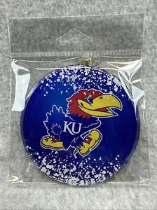 KU Jayhawks Acrylic Christmas Hanging Ornament Basketball Double Sided (3.5”) - Picture 1 of 3